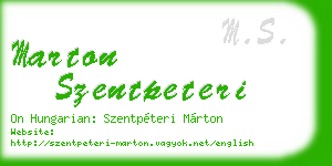 marton szentpeteri business card